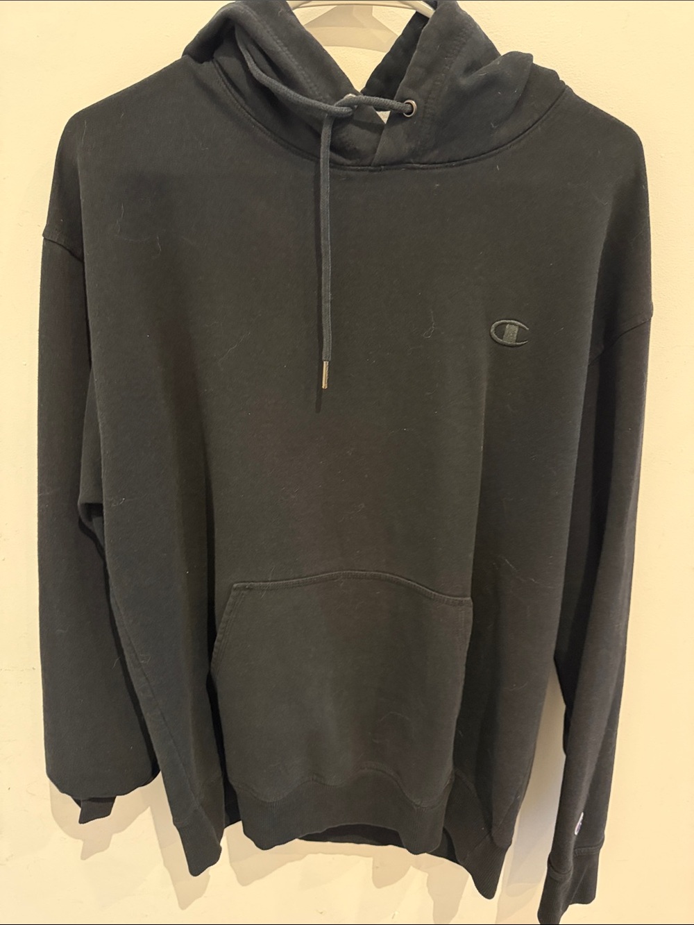 Champion Black Pullover Hoodie with Subtle Logo